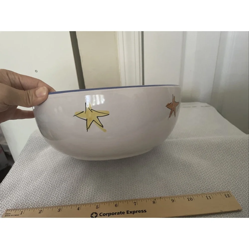 Vietri NATALE BLUE Christmas Tree Holiday Large Serving Bowl Italy